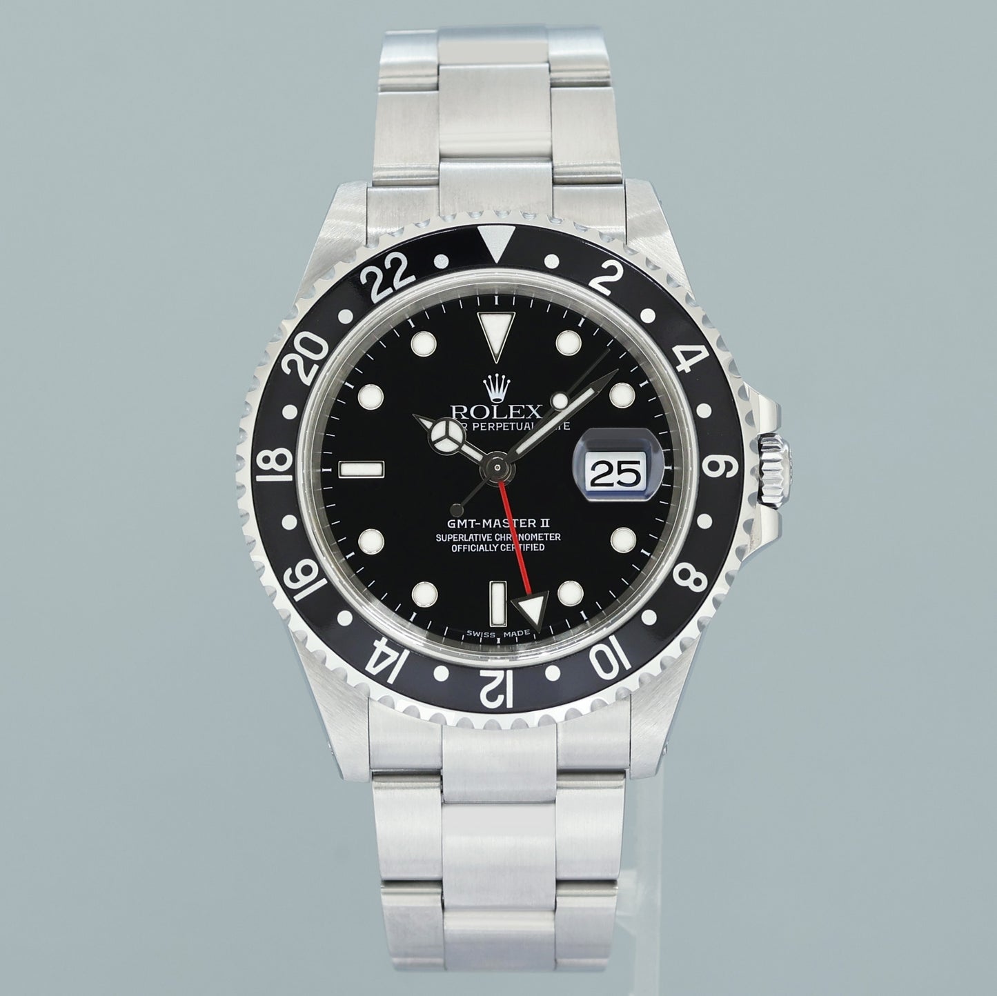 2002 MINT Rolex 16710LN GMT-Master II Black Bezel Steel 40mm Watch Box