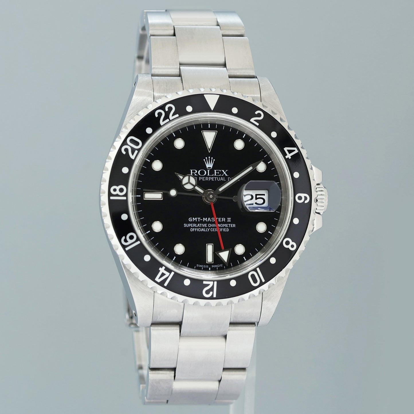2002 MINT Rolex 16710LN GMT-Master II Black Bezel Steel 40mm Watch Box