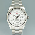 2022 NEW PAPERS Rolex Sky-Dweller Steel White Oyster Fluted 42mm 326934 Watch Box