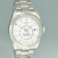 2022 NEW PAPERS Rolex Sky-Dweller Steel White Oyster Fluted 42mm 326934 Watch Box