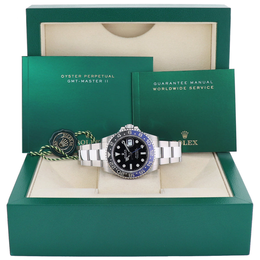 MINT 2022 Rolex 126710 BLNR GMT Master Batman Black Blue Oyster Ceramic Watch
