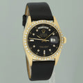 Rolex Day-Date President 1803 Black Diamond Bezel Yellow Gold 36mm Watch Box