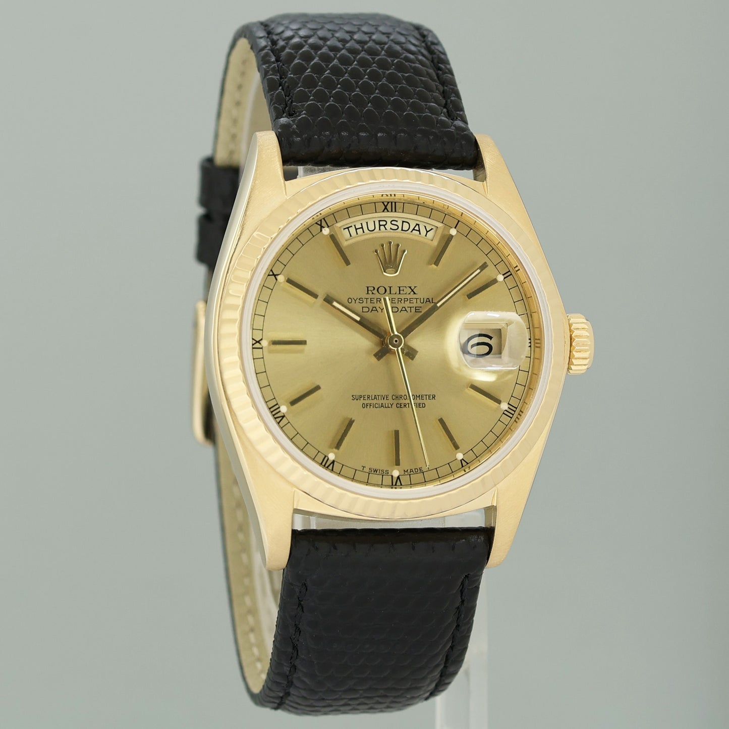 Rolex President Day-Date Champagne 18038 Quickset Yellow Gold Leather Watch Box