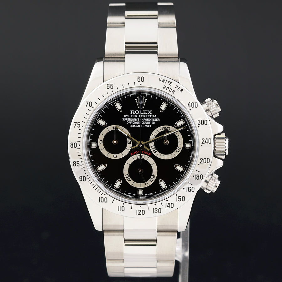 2004 MINT PAPERS Rolex 116520 Daytona Black Steel 40mm Cosmograph Watch Box