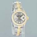 MINT Rolex 79173 DateJust Silver Diamond Two-Tone Yellow Gold Oyster Watch Box