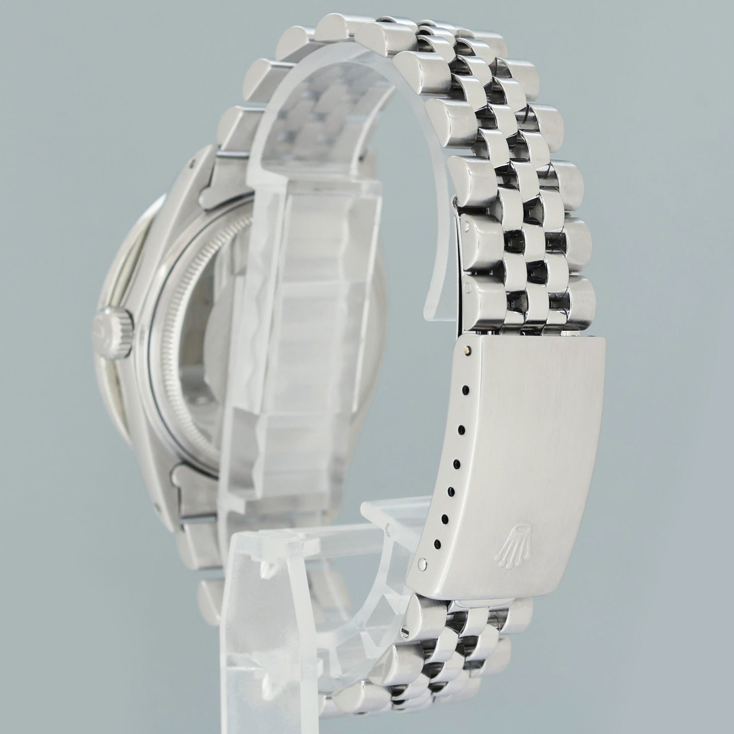 DIAMOND Bezel Rolex DateJust 36mm Glacier Blue Diamond 16030 Steel Watch Box