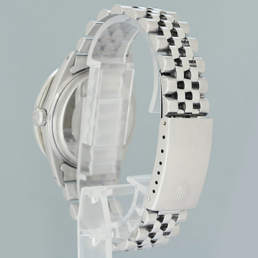 DIAMOND Bezel Rolex DateJust 36mm Glacier Blue Diamond 16030 Steel Watch Box