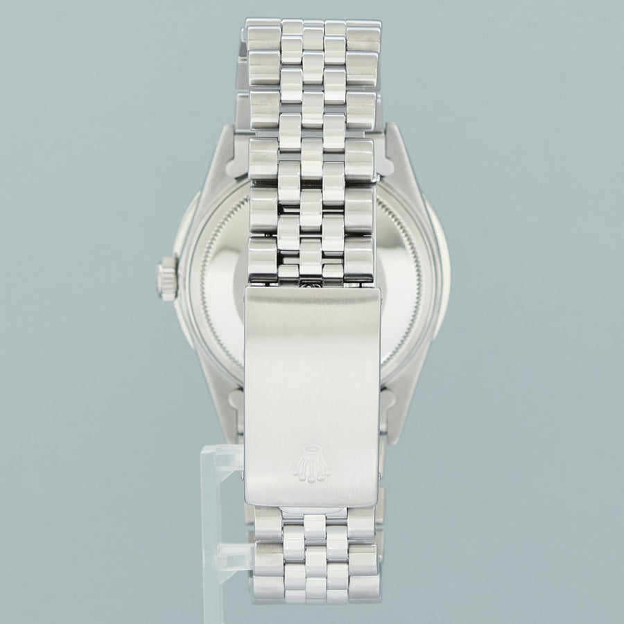DIAMOND Bezel Rolex DateJust 36mm Glacier Blue Diamond 16030 Steel Watch Box