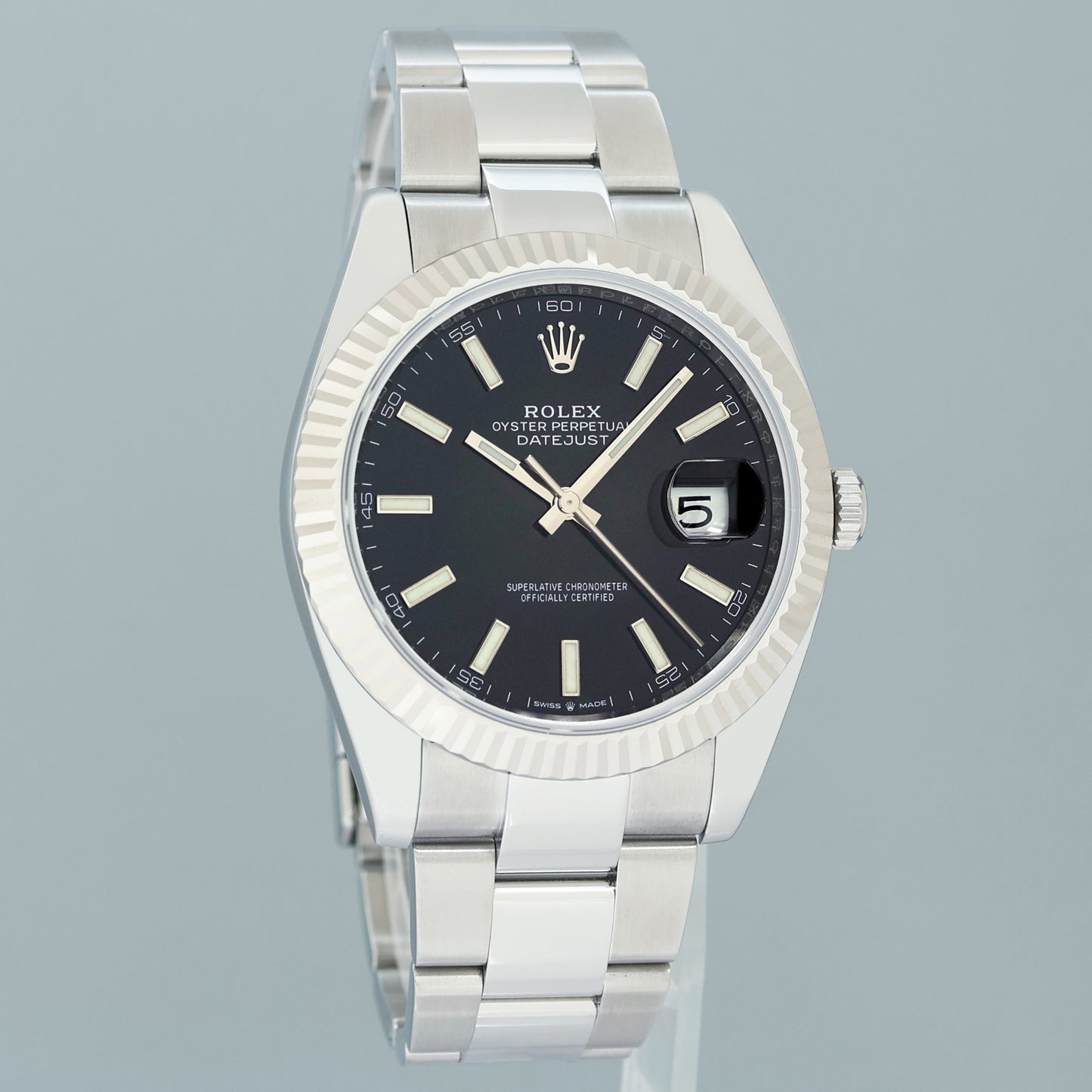 2024 MINT Rolex DateJust 126334 Black Stick Oyster White Gold Fluted Watch Box