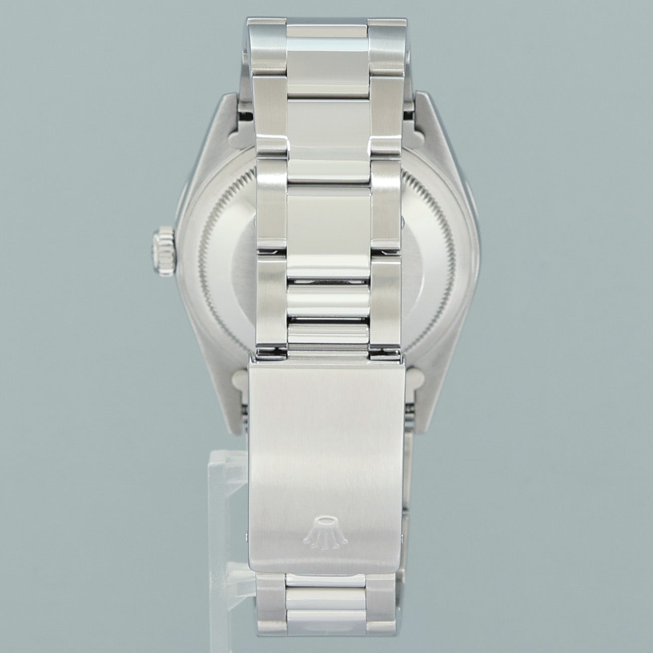 DIAMOND Bezel Rolex DateJust 36mm Glacier Blue Diamond 16200 Oyster Steel Watch Box