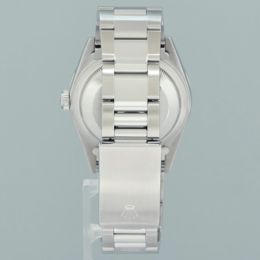 DIAMOND Bezel Rolex DateJust 36mm Glacier Blue Diamond 16200 Oyster Steel Watch Box