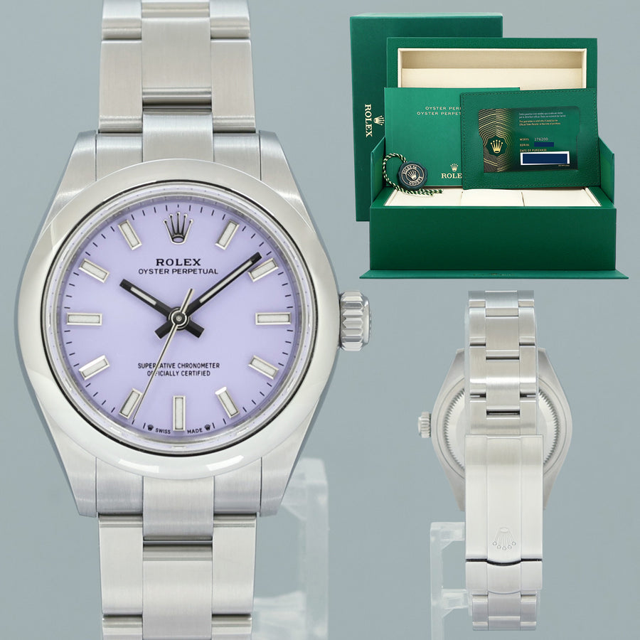 NEW AUG 2026 PAPERS Rolex 276200 Oyster Perpetual 28mm Lavender Oyster Watch Box