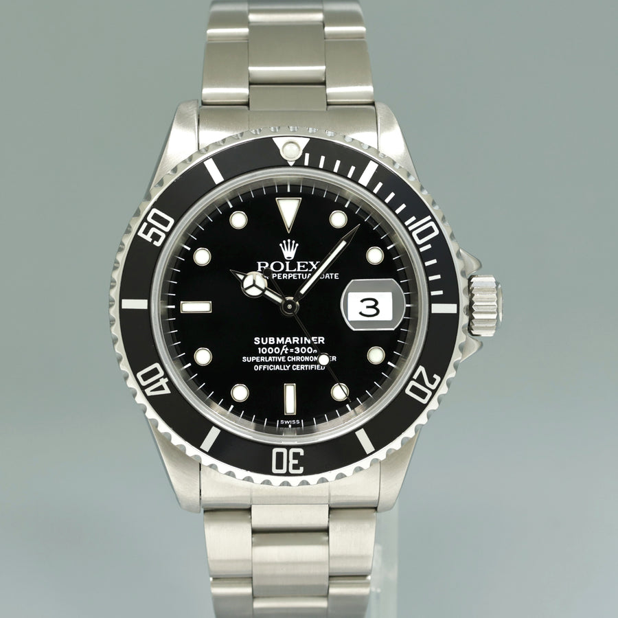 1994 MINT PAPERS Rolex Submariner Date 16610 Steel Black 40mm Watch Box