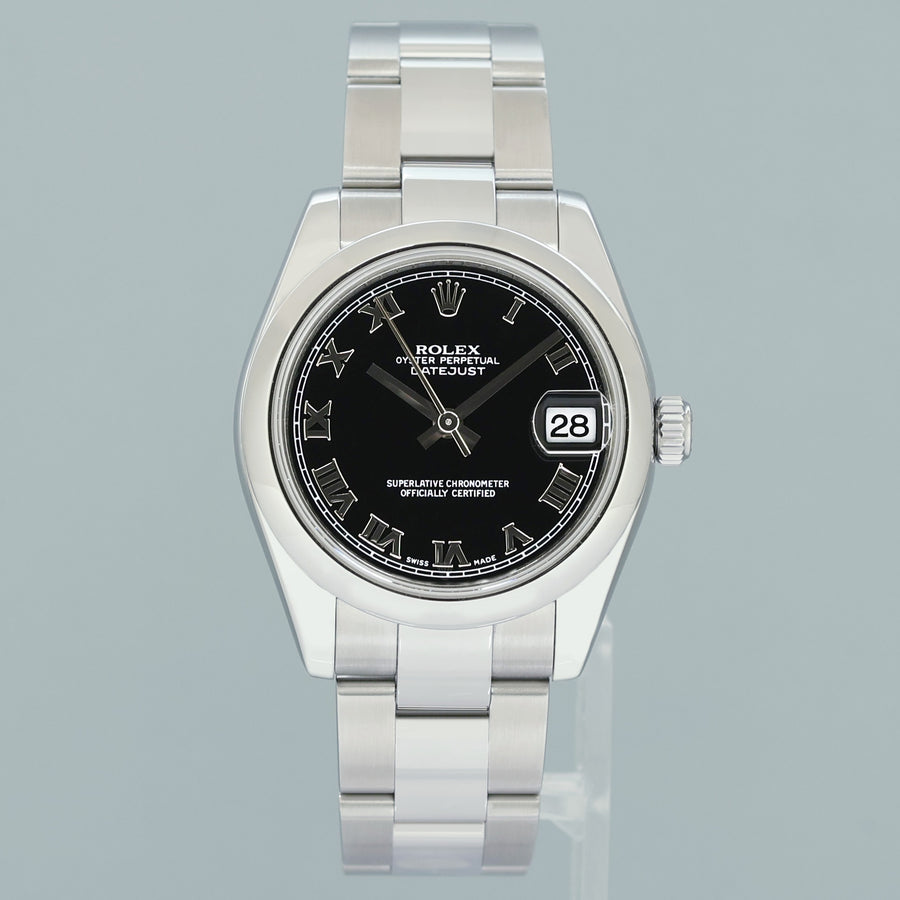 2010 PAPERS MINT Rolex Datejust 178240 Stainless Steel 31mm Black Roman Watch Box