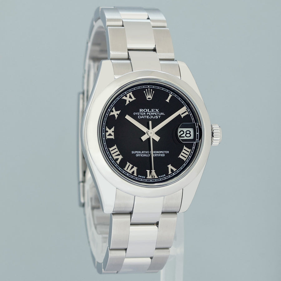 2010 PAPERS MINT Rolex Datejust 178240 Stainless Steel 31mm Black Roman Watch Box