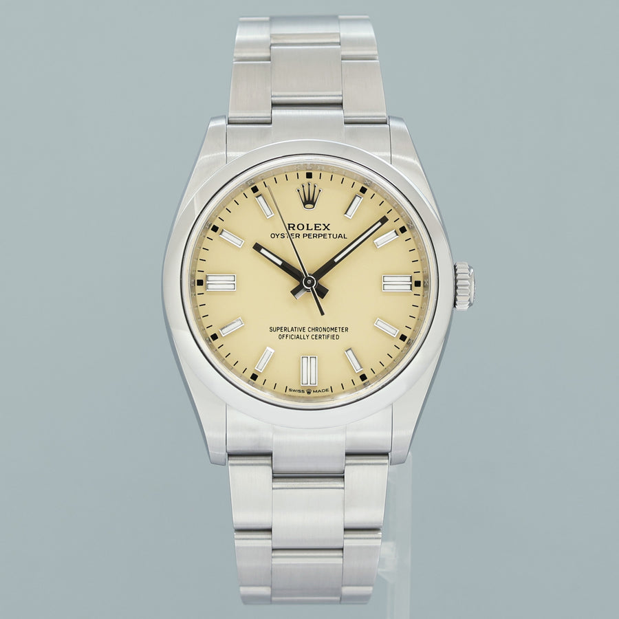 2026 NEW PAPERS Rolex Oyster 126000 Perpetual 36mm Beige Watch Box
