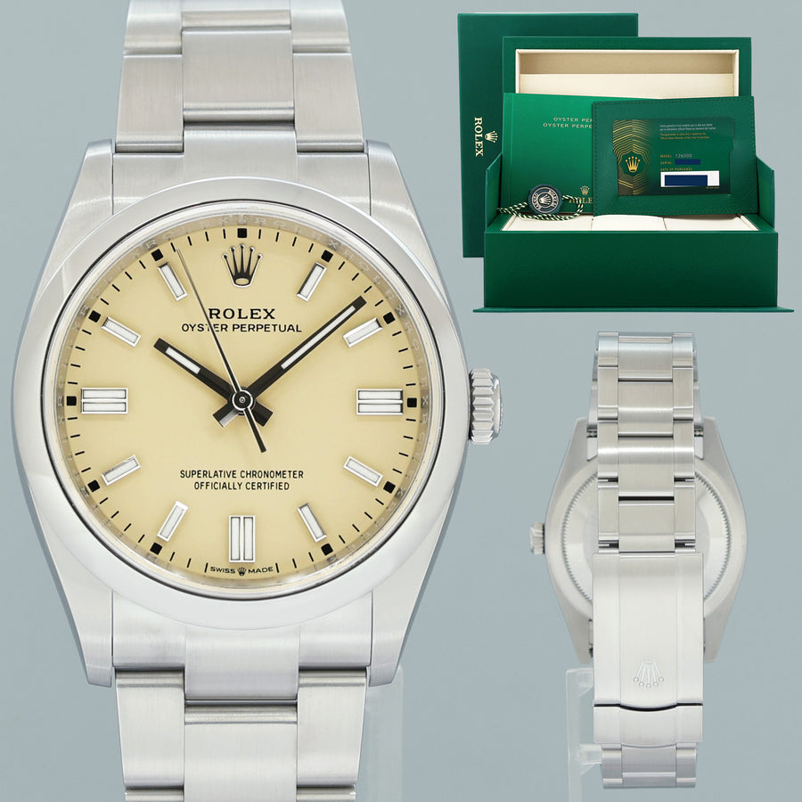 2026 NEW PAPERS Rolex Oyster 126000 Perpetual 36mm Beige Watch Box