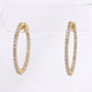 14k Yellow Gold 2ctw Diamond In & Out Hoop Earrings