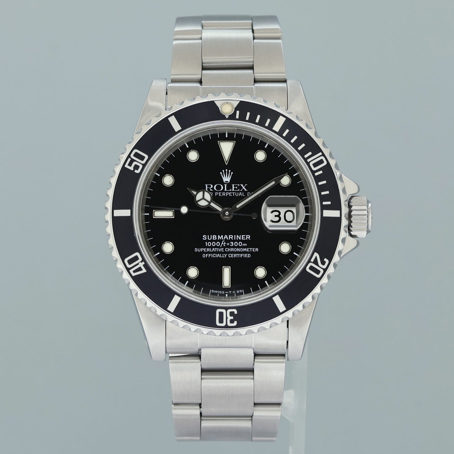 MINT Rolex Submariner Date 16800 Steel Black 40mm Oyster Watch Box