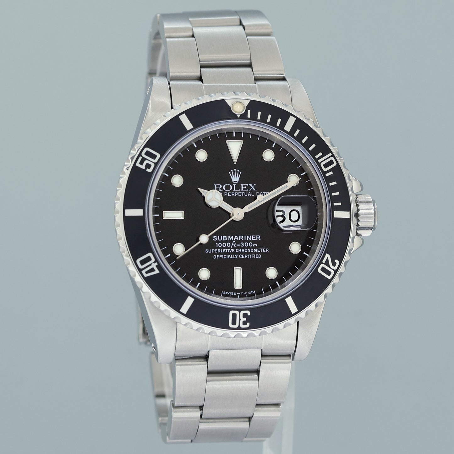 MINT Rolex Submariner Date 16800 Steel Black 40mm Oyster Watch Box