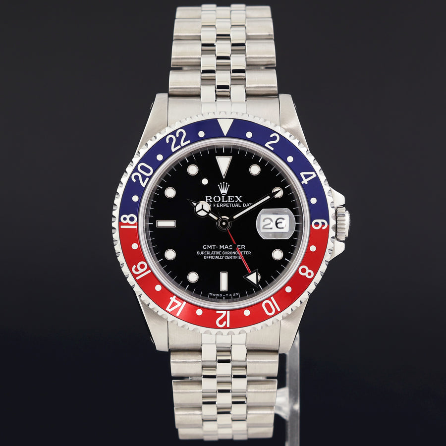 1991 MINT Rolex GMT-Master 16700 Pepsi Red Blue Jubilee 40mm Steel Watch Box