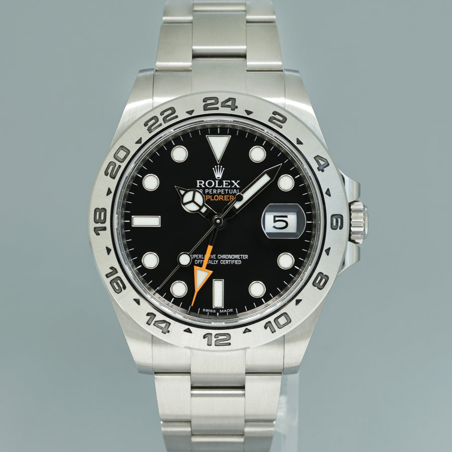 MINT Rolex 216570 Explorer II 42mm Black Dial Steel Oyster Watch Box