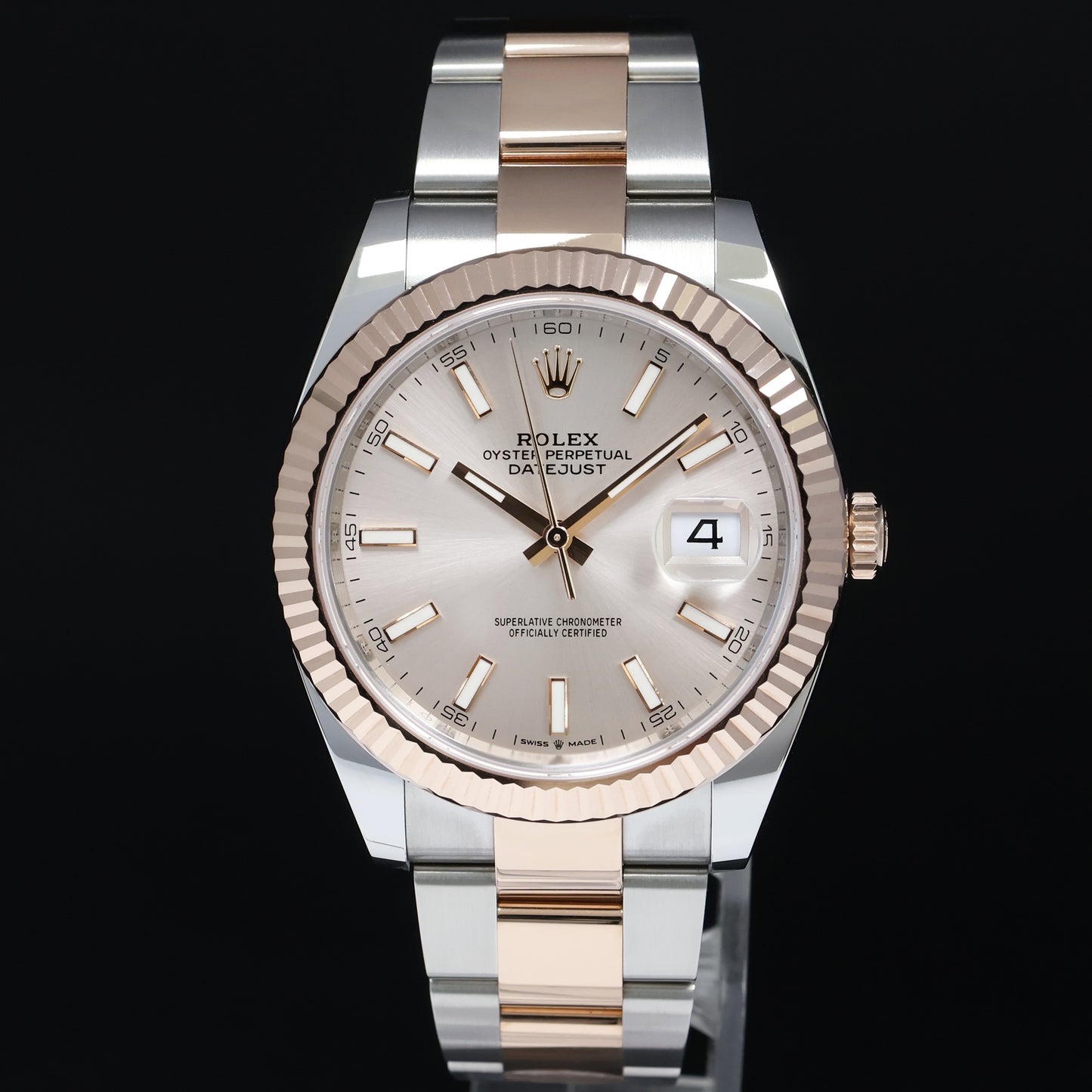 MINT 2023 Rolex DateJust 41 126331 Sundust Everose Gold 18k Two-Tone Oyster Watch