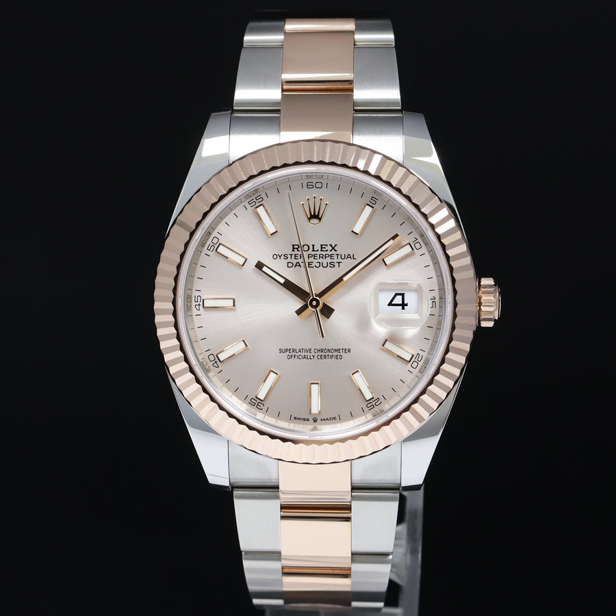 MINT 2023 Rolex DateJust 41 126331 Sundust Everose Gold 18k Two-Tone Oyster Watch
