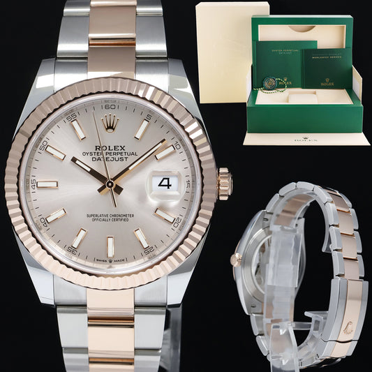 MINT 2023 Rolex DateJust 41 126331 Sundust Everose Gold 18k Two-Tone Oyster Watch