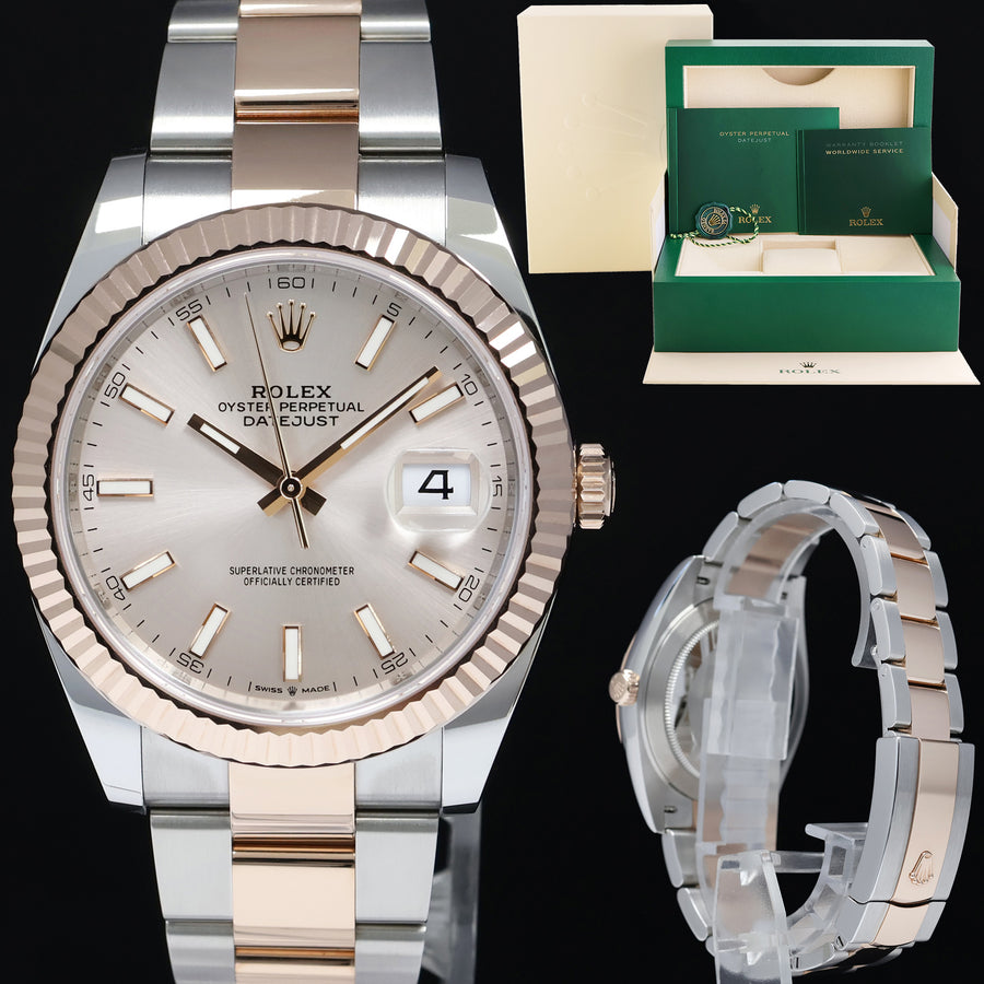 MINT 2023 Rolex DateJust 41 126331 Sundust Everose Gold 18k Two-Tone Oyster Watch