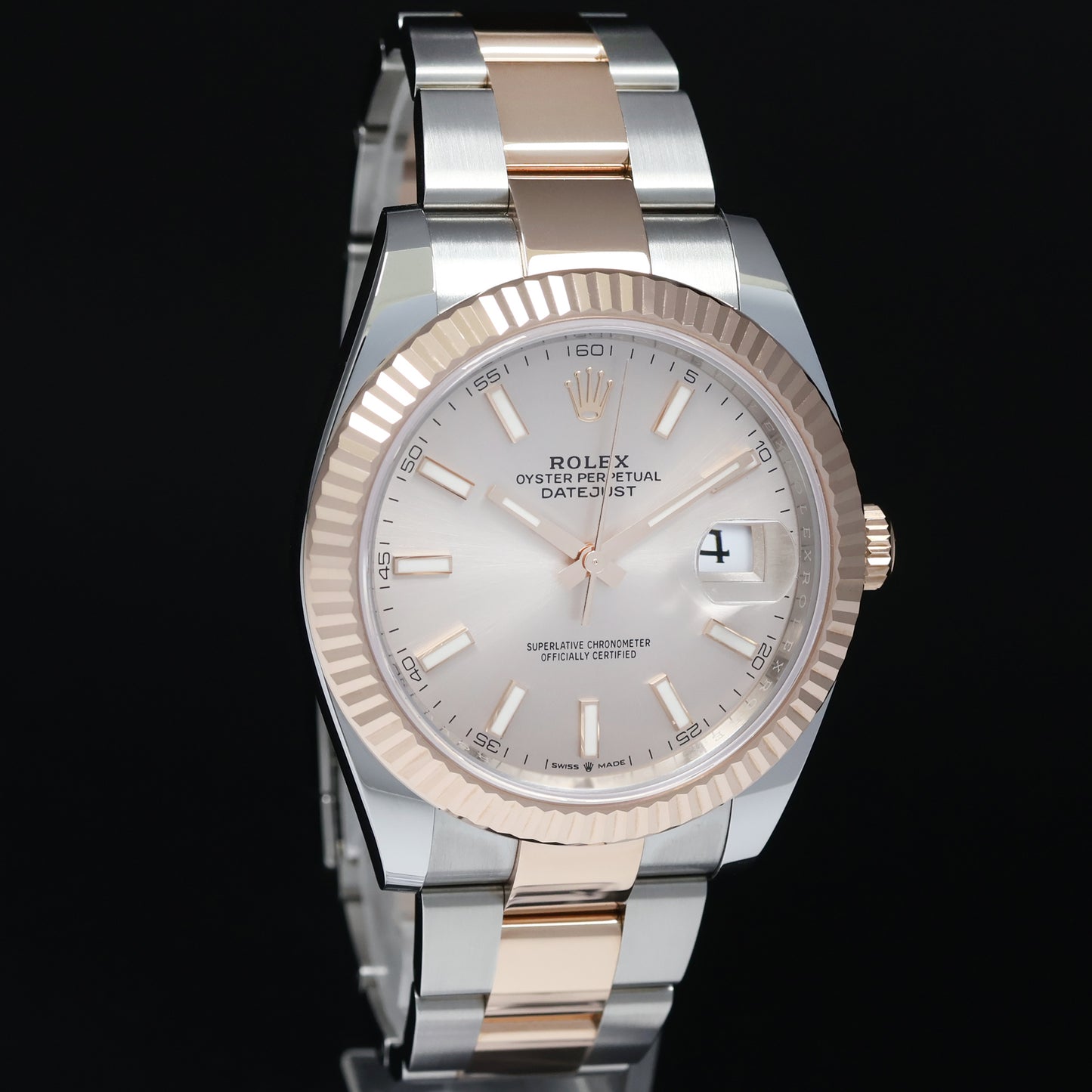MINT 2023 Rolex DateJust 41 126331 Sundust Everose Gold 18k Two-Tone Oyster Watch