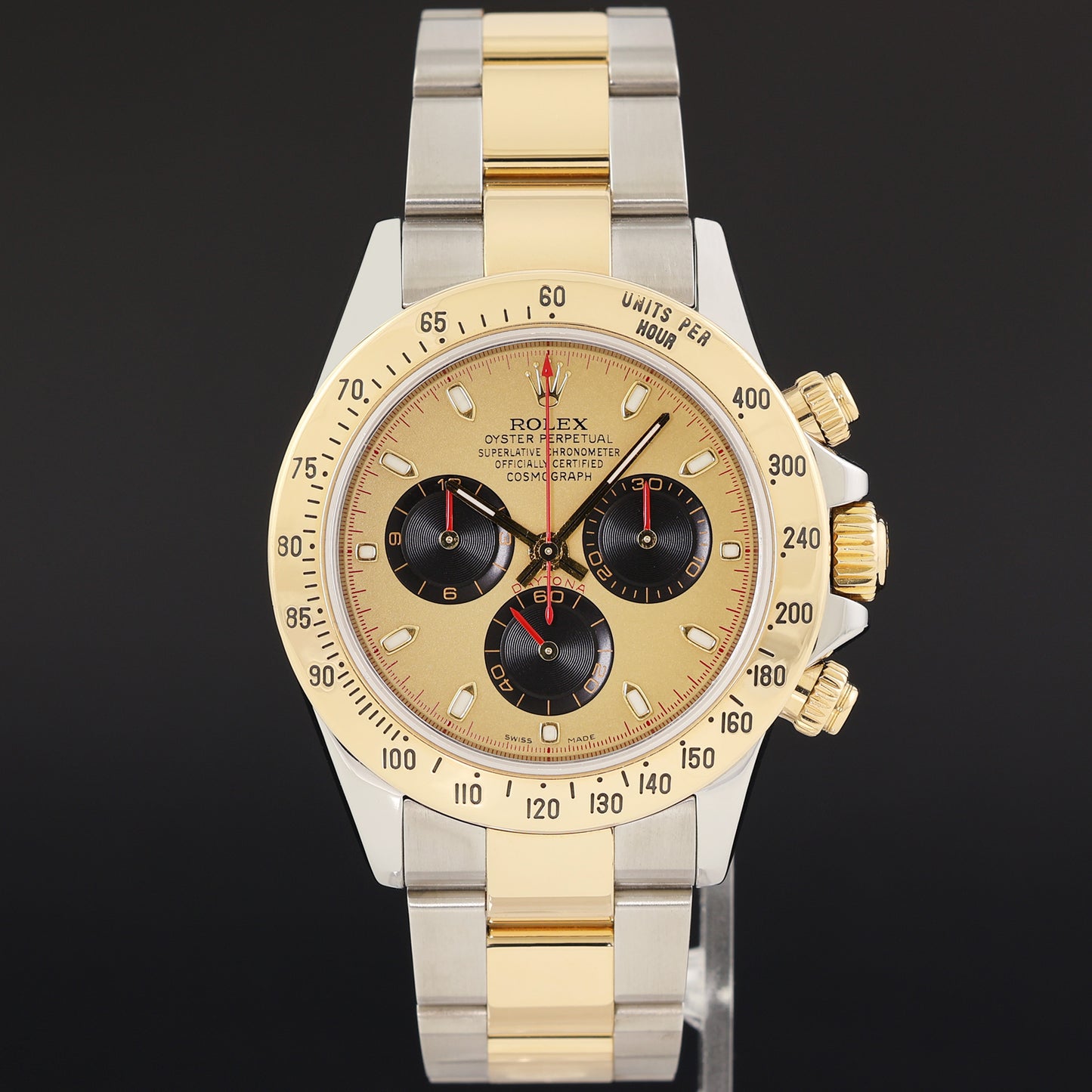 MINT Rolex Daytona 116523 Champagne Paul Newman Steel Yellow Gold Two Tone Watch
