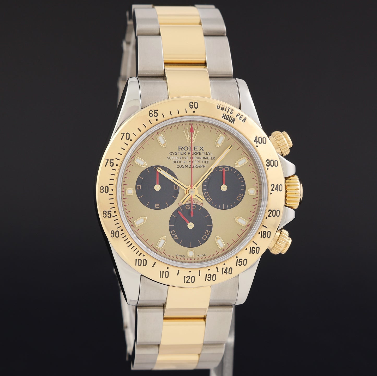MINT Rolex Daytona 116523 Champagne Paul Newman Steel Yellow Gold Two Tone Watch