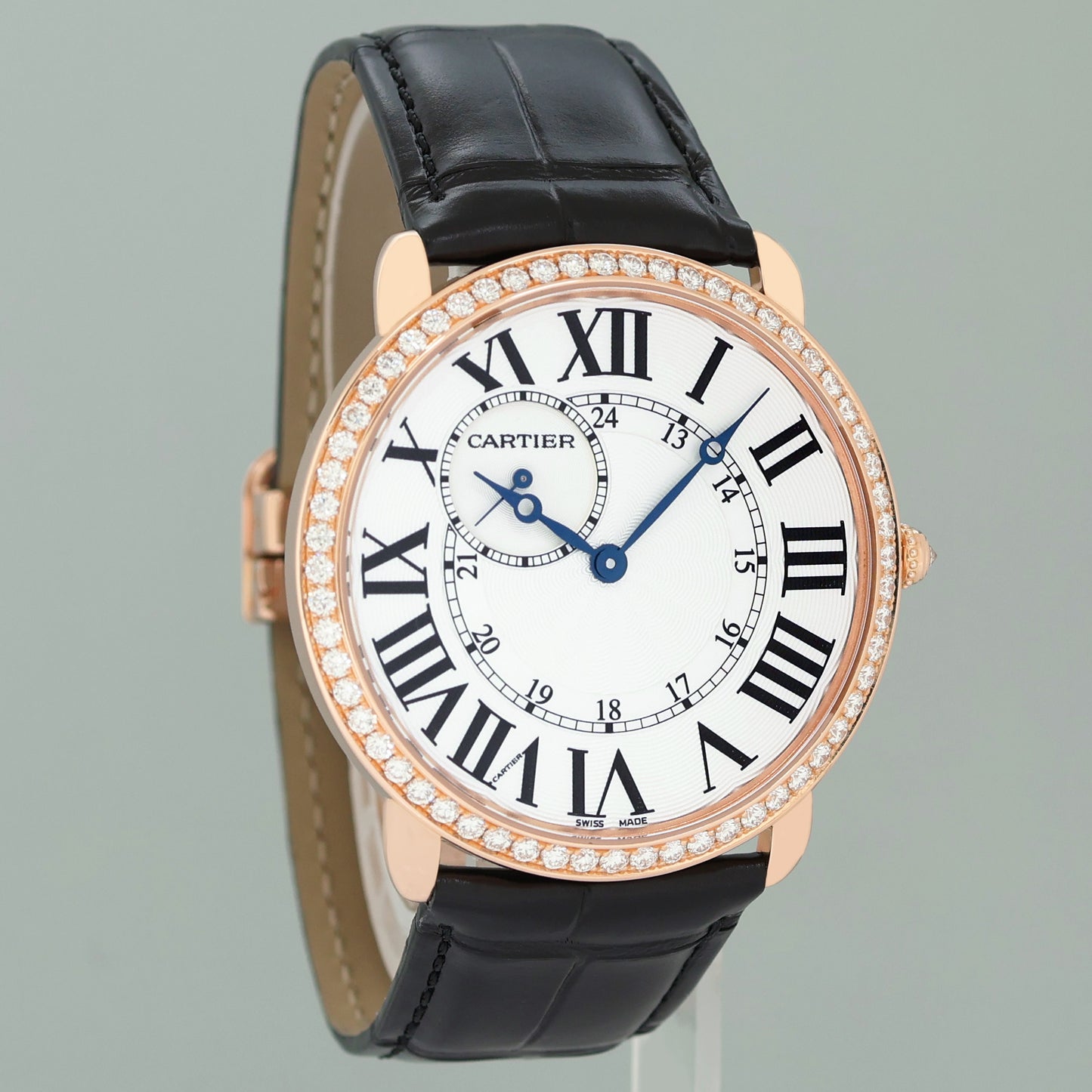 MINT Cartier 3268 Ronde Louis Cartier Rose Gold Diamond Leather WR007001 Watch Box