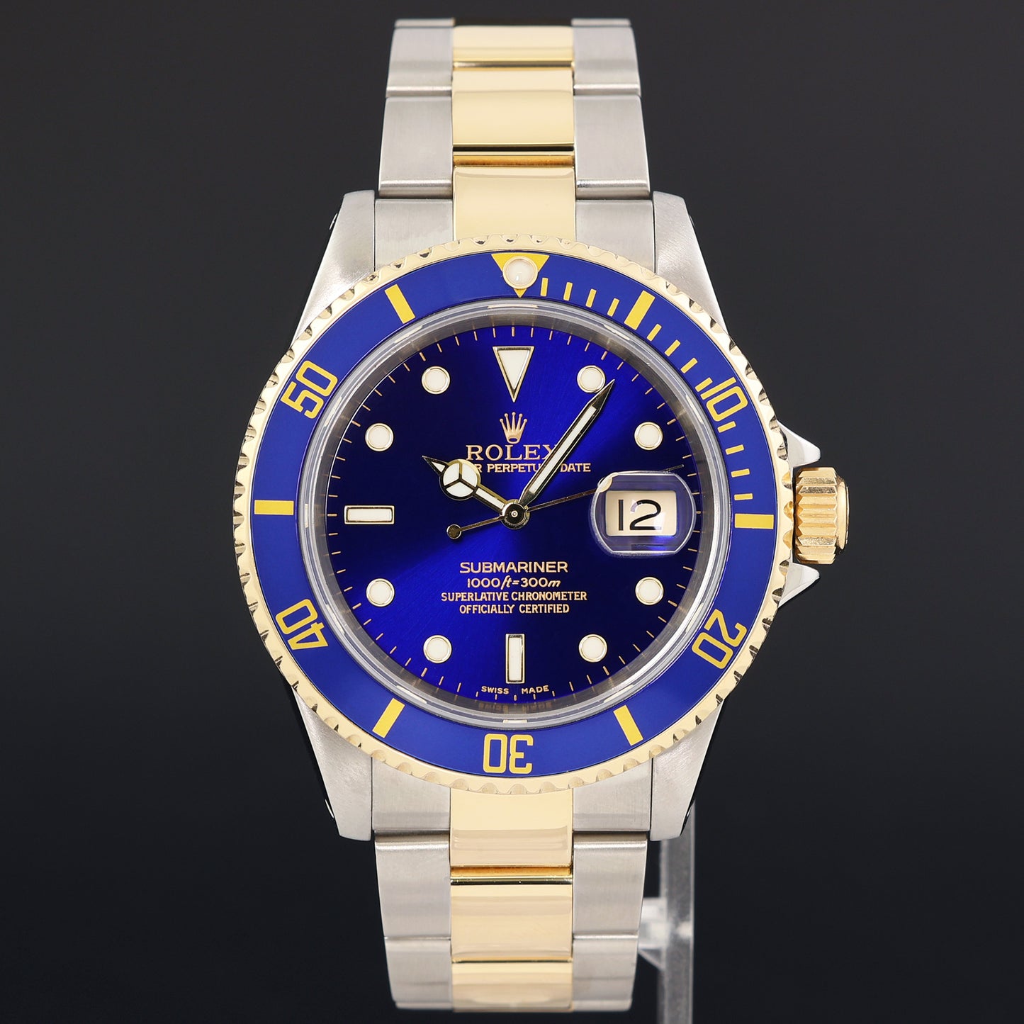 2026 RSC Papers MINT Rolex 16613LB Submariner Two Tone Gold Blue Watch