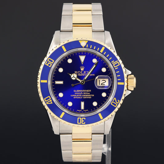 2026 RSC Papers MINT Rolex 16613LB Submariner Two Tone Gold Blue Watch