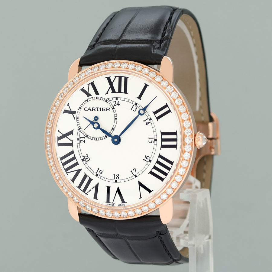MINT Cartier 3268 Ronde Louis Cartier Rose Gold Diamond Leather WR007001 Watch Box