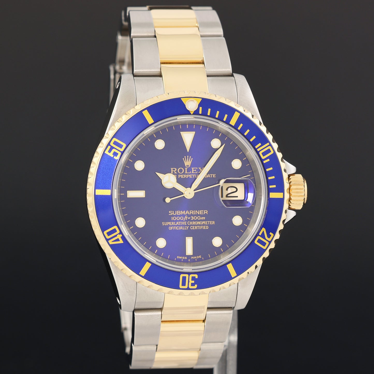 2026 RSC Papers MINT Rolex 16613LB Submariner Two Tone Gold Blue Watch