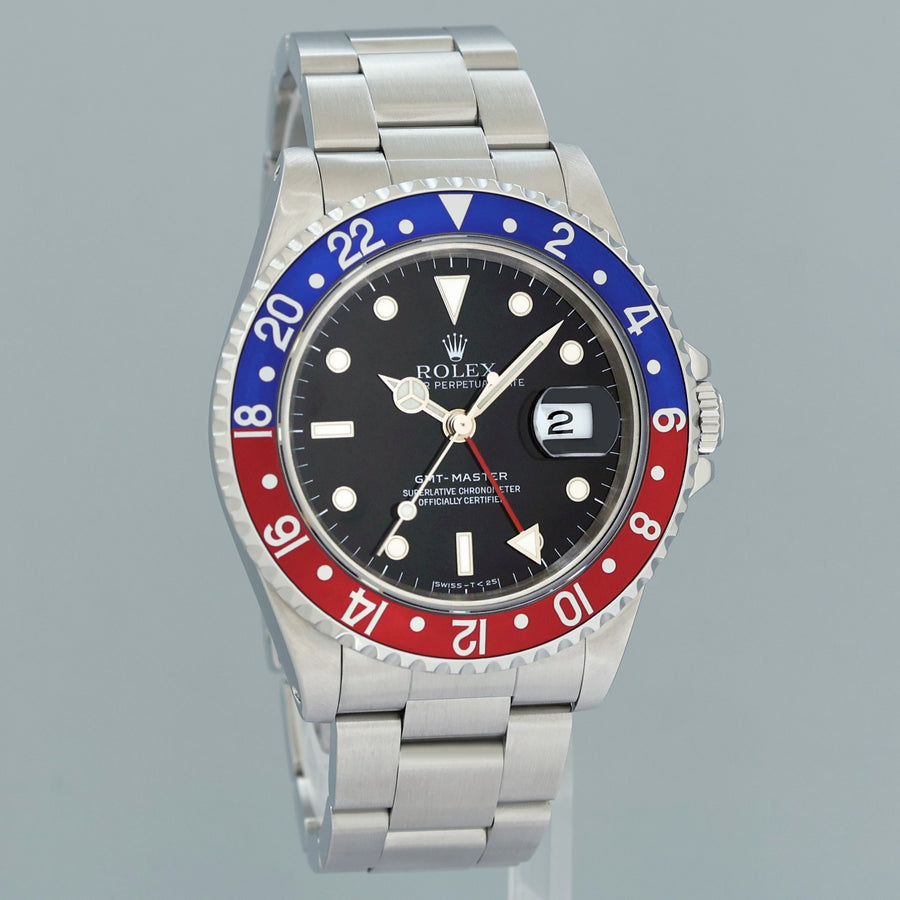 1991 PAPERS MINT Rolex 16700 GMT Pepsi Blue Red Steel Oyster 40mm Watch Box