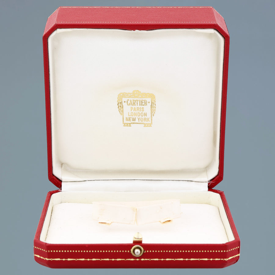Cartier 7824 Riviera Yellow Gold Leather Manual Wind White Roman Watch