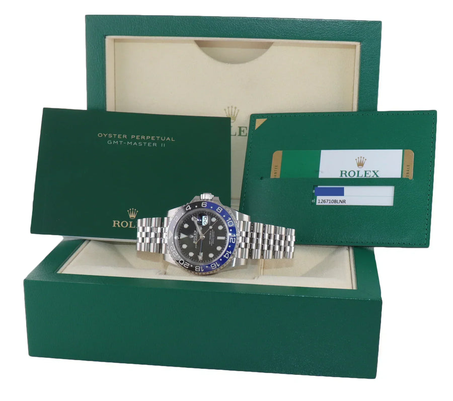 2019 MINT PAPERS Rolex GMT Master Batman Blue Jubilee Ceramic 126710 Watch Box