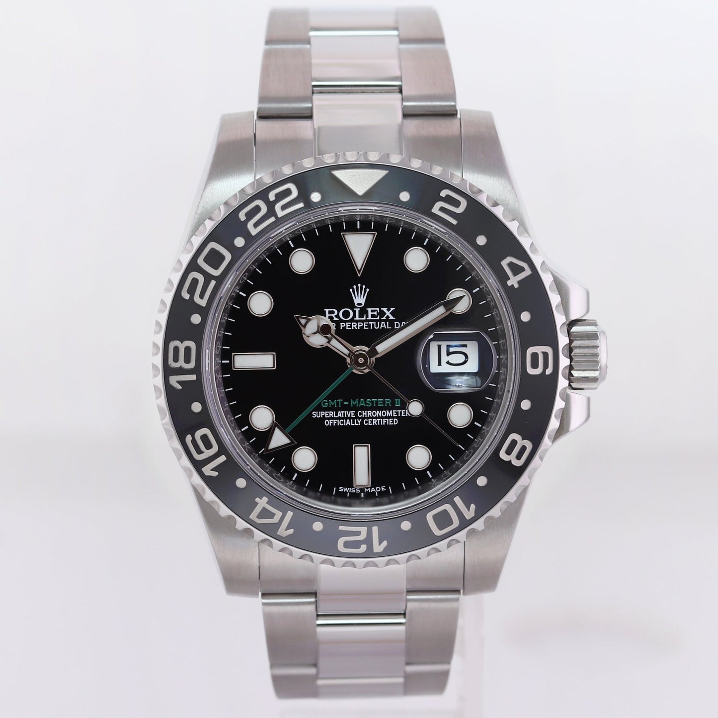 2011 MINT PAPERS Rolex GMT Master II 116710 Steel Ceramic 40mm Black Watch Box