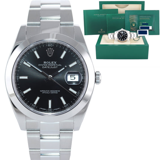 2024 NEW PAPERS Rolex DateJust 41 Steel 126300 Black Dial Oyster 41mm Watch Box