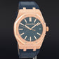 MINT Audemars Piguet Royal Oak 41mm Leather 15510OR Blue Dial Rose Gold Watch Box