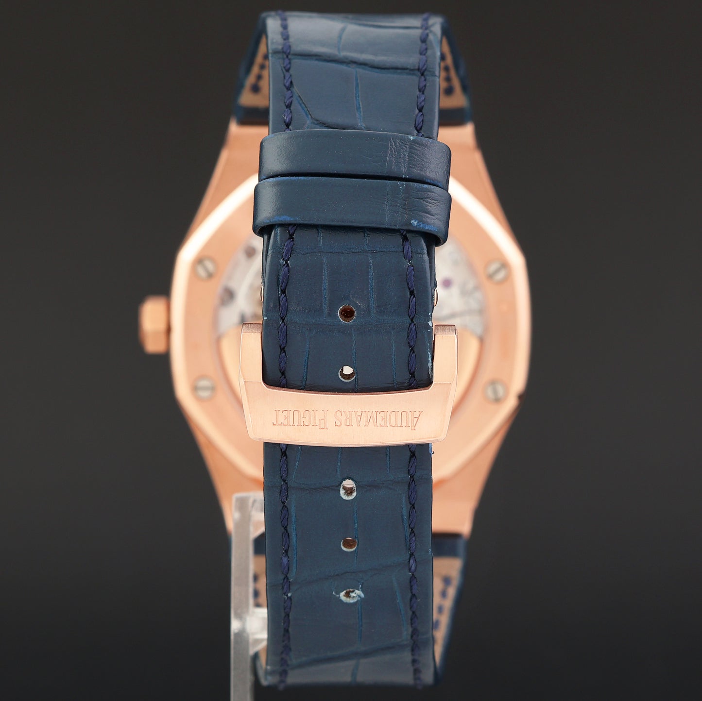 MINT Audemars Piguet Royal Oak 41mm Leather 15510OR Blue Dial Rose Gold Watch Box
