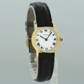 Cartier 7824 Riviera Yellow Gold Leather Manual Wind White Roman Watch
