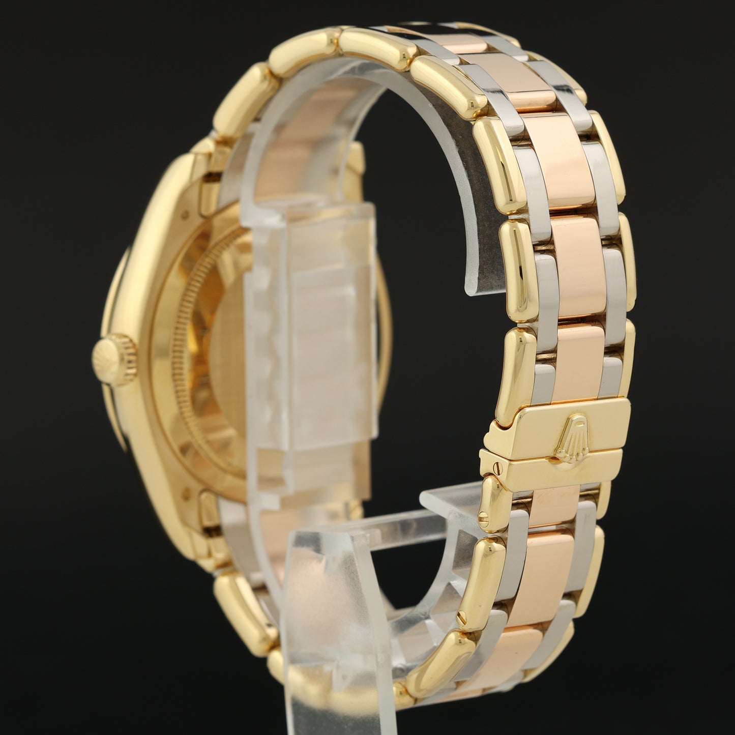 2014 MINT Rolex Masterpiece Day Date 18948 Tahitian Dark MOP Diamond Tridor Gold Watch