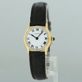 Cartier 7824 Riviera Yellow Gold Leather Manual Wind White Roman Watch
