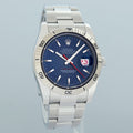 2013 MINT Rolex 116264 DateJust Turn-O-Graph Steel Blue Stick White Gold Fluted Watch