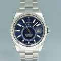 2024 MINT Rolex Sky-Dweller 336934 Steel Blue 42mm Oyster Fluted Watch Box